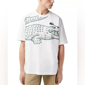 LACOSTE Men's Loose-Fit Crocodile Logo T-Shirt
